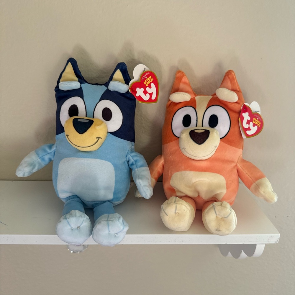 Ty Bluey & Bingo Plush Duo - Blue and Orange
